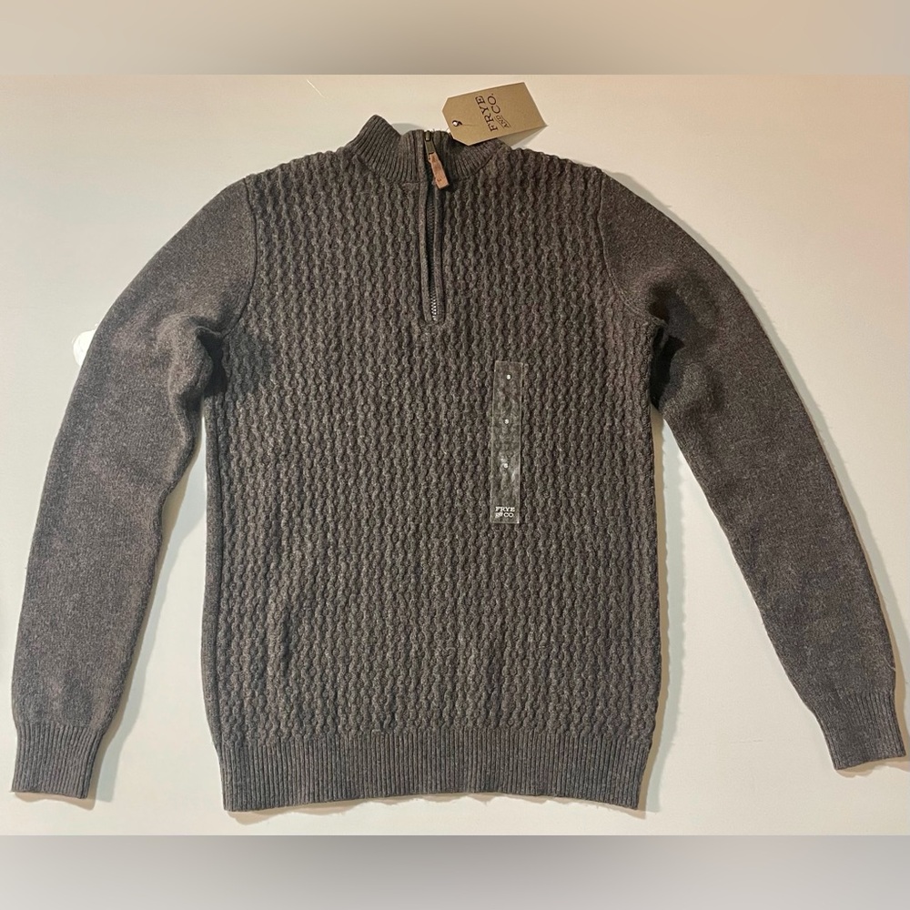 🆕 Frye and Co. Zip Up Sweater with Cable Knit Pattern